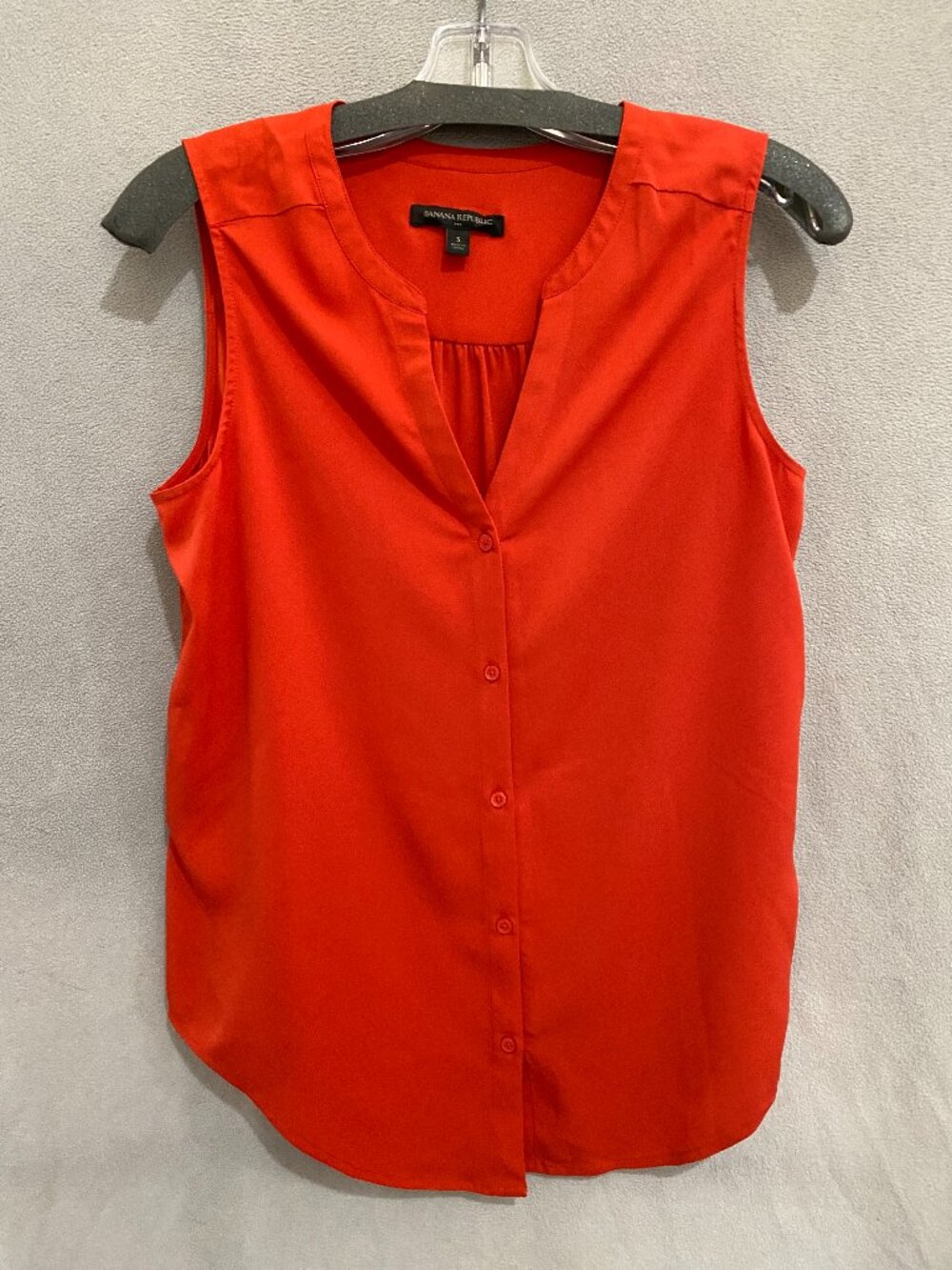 Banana Republic Red Orange Sleeveless Button Front Blouse Women’s S